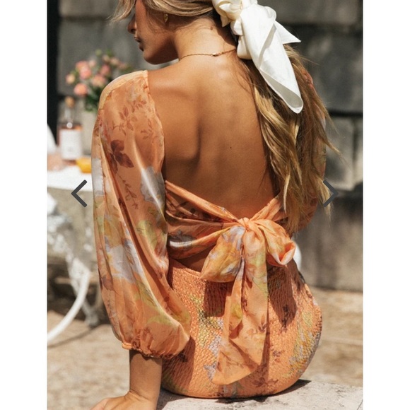 Tangerine Orange Mini Dress - Picture 2 of 4